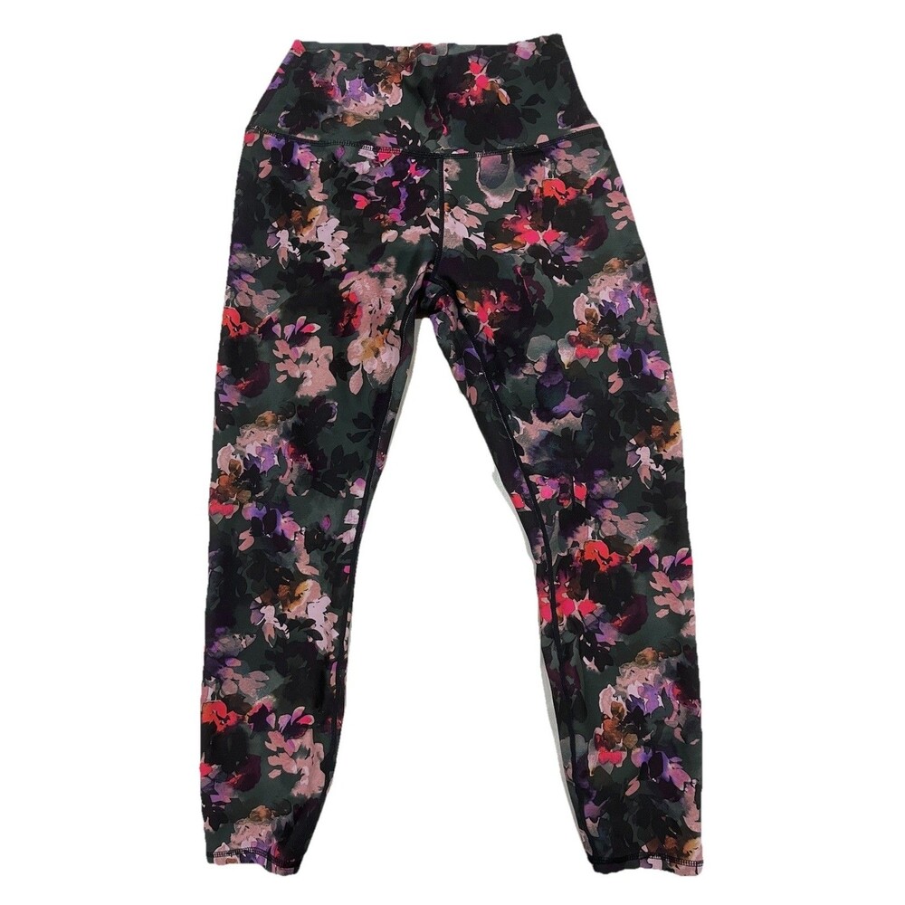 RBX Floral Workout Yoga Pants Polyester Spandex 24” Inseam Size Large